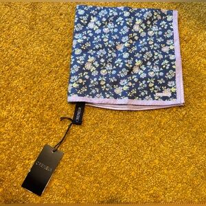 Cremieux 100% silk pocket scarf floral purple